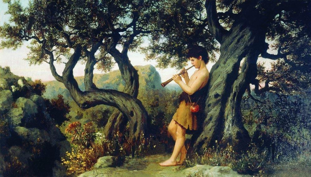 Henryk Siemiradzki - Pastorello con il flauto